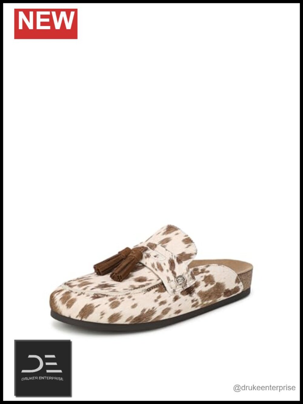 Women's Mules with Tassel Detail, Slip-On, Molded Footbed, 0.25in Heel